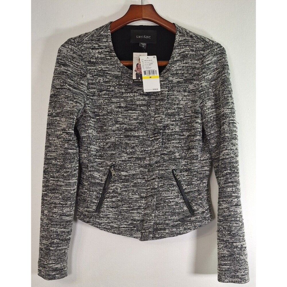 NEW Karen Kane Knit Moto Jacket Women's Sz M Mobwife Office Casual Work Capsule